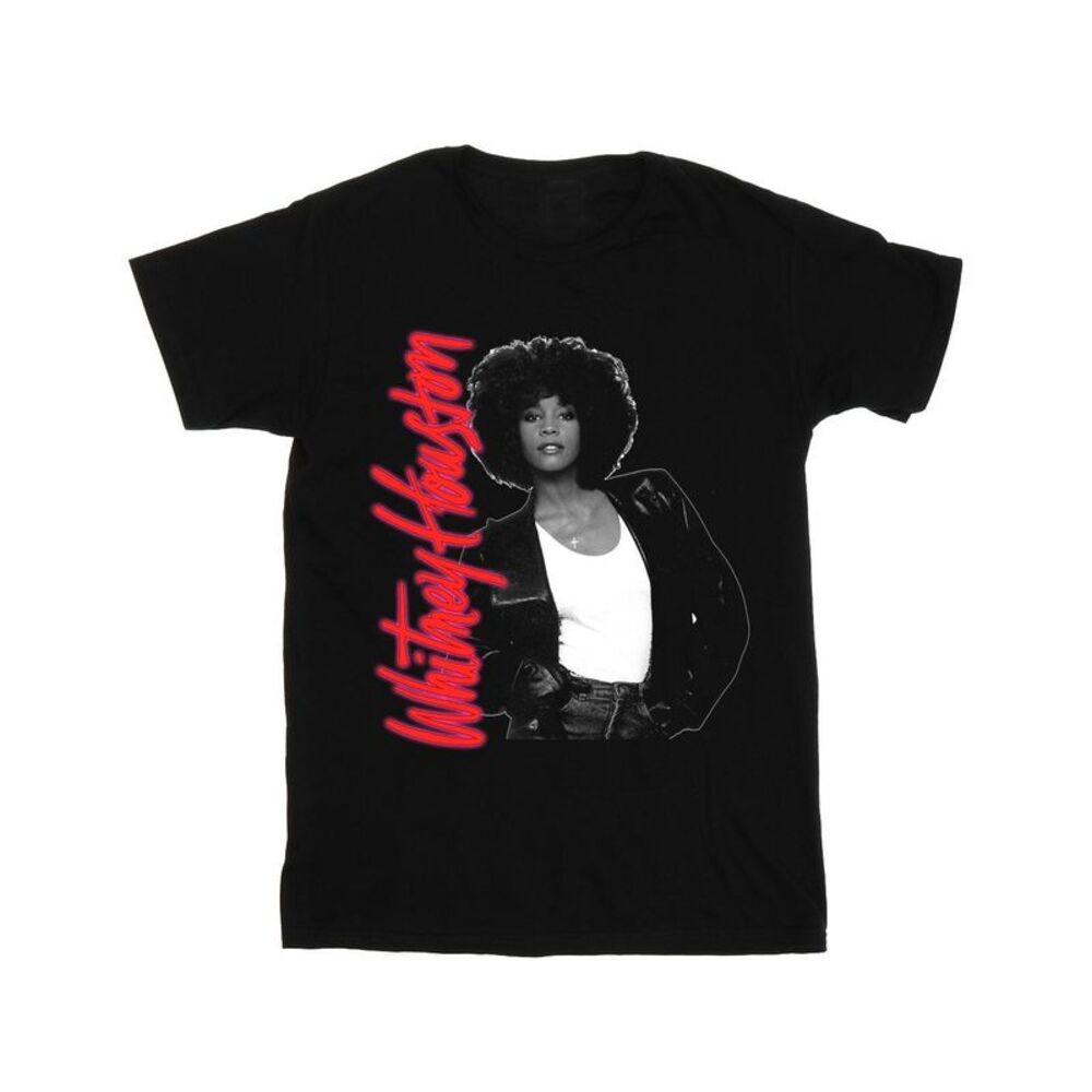Whitney Houston Womens/Ladies Whitney Pose Cotton Boyfriend T-Shirt / Black
